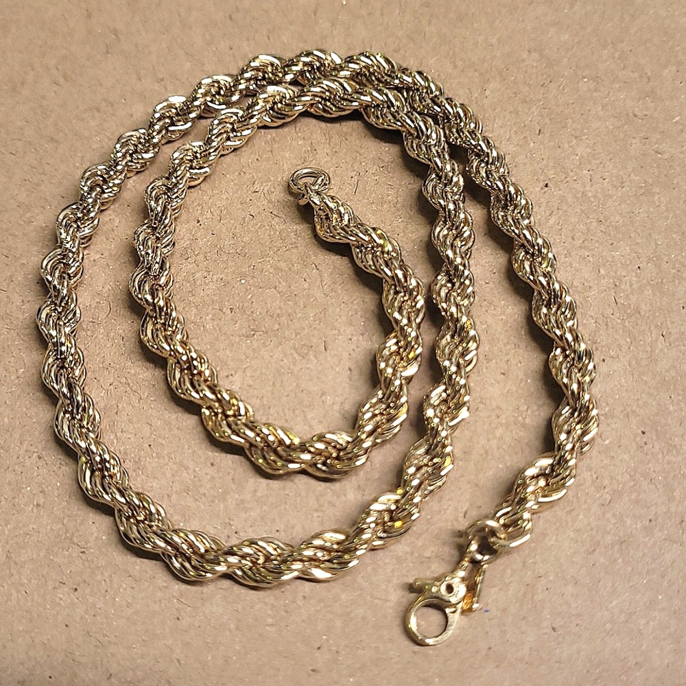 Vintage MONET Gold Chain Woven Braided Necklace